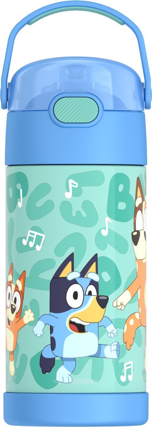 THERMOS FUNTAINER 水瓶帶吸管，12 盎司，藍色