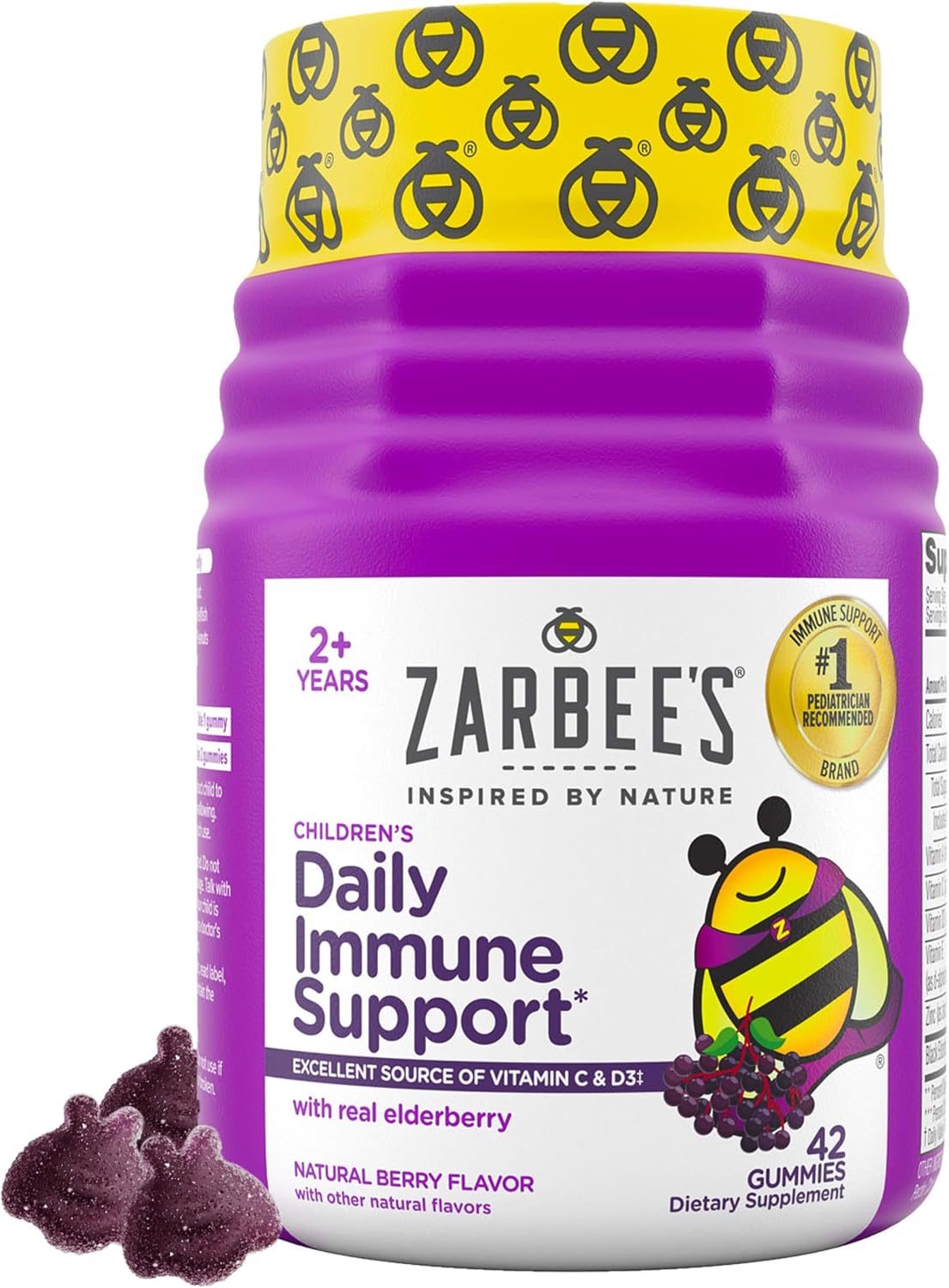 Zarbee's Kids 接骨木漿果免疫支持軟糖，42 克拉