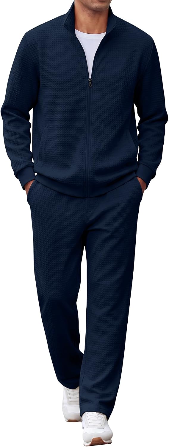 COOFANDY 男士運動服 2 件套全拉鍊慢跑運動服套裝