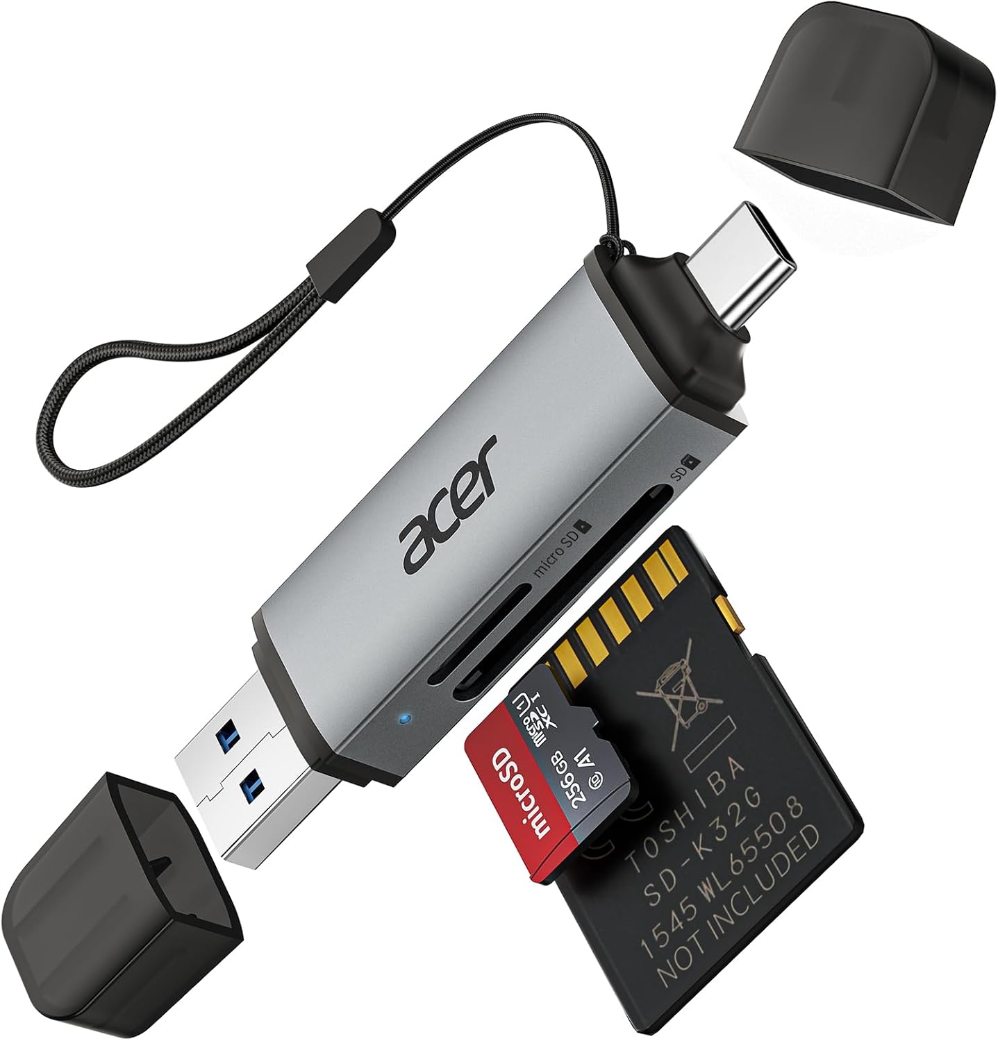 acer SD 讀卡機 USB C，雙插槽 USB Type C 轉 Micro SD 卡轉接器