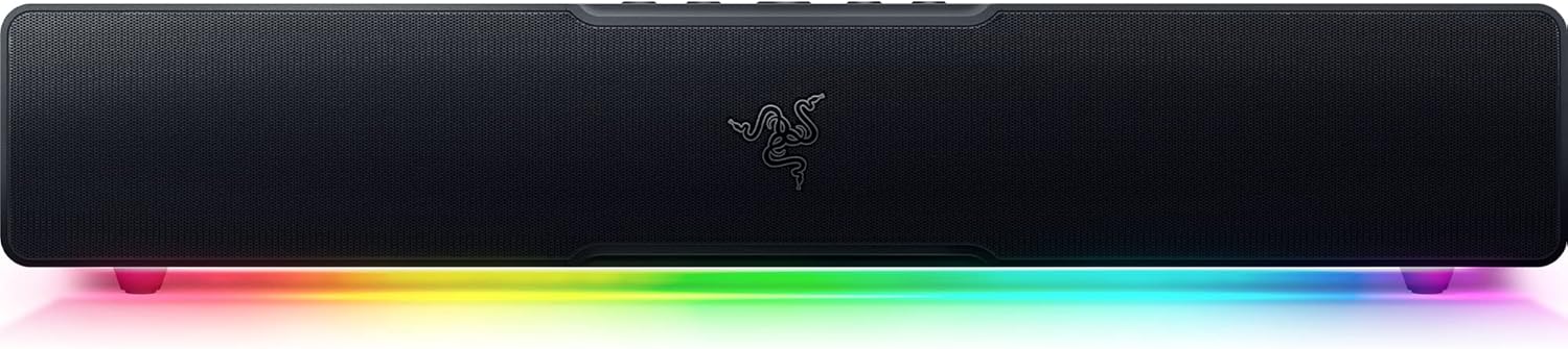 Razer Leviathan V2 X PC 遊戲條形音箱，帶全頻驅動器緊湊型 USB Type C 電源和音頻藍牙 5.0 Chroma RGB 黑色
