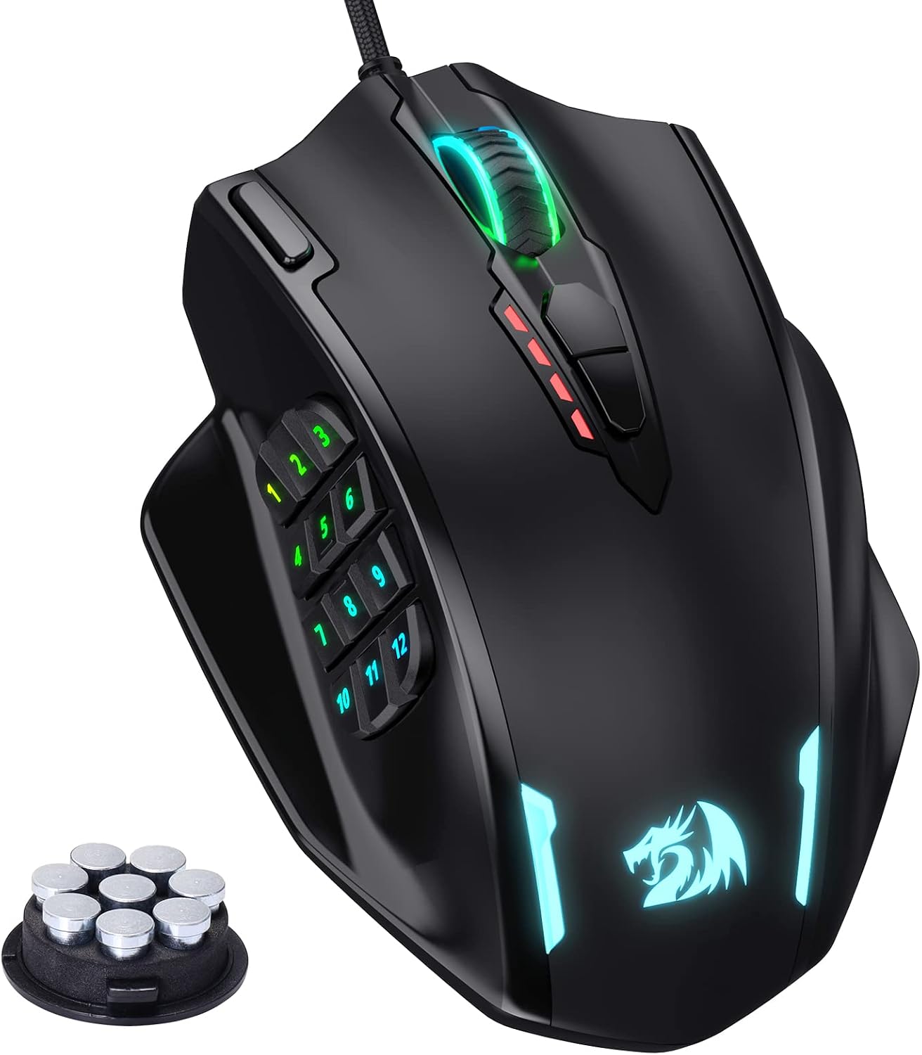 Redragon M908 有線 MMO RGB 遊戲滑鼠 12400 DPI 重新映射按鍵