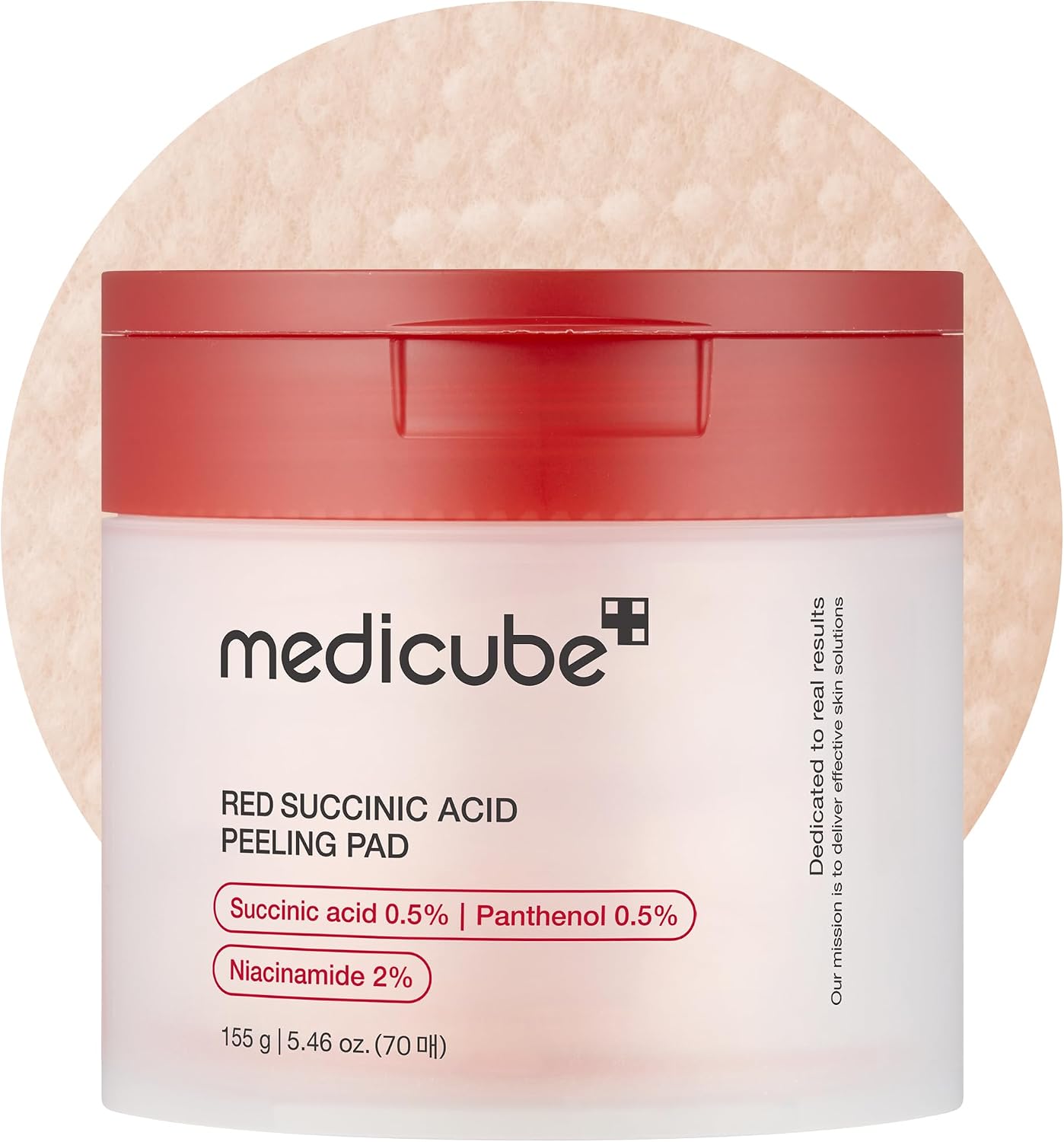 medicube 爽膚水墊紅色琥珀酸泛醇墊用於臉部去角質