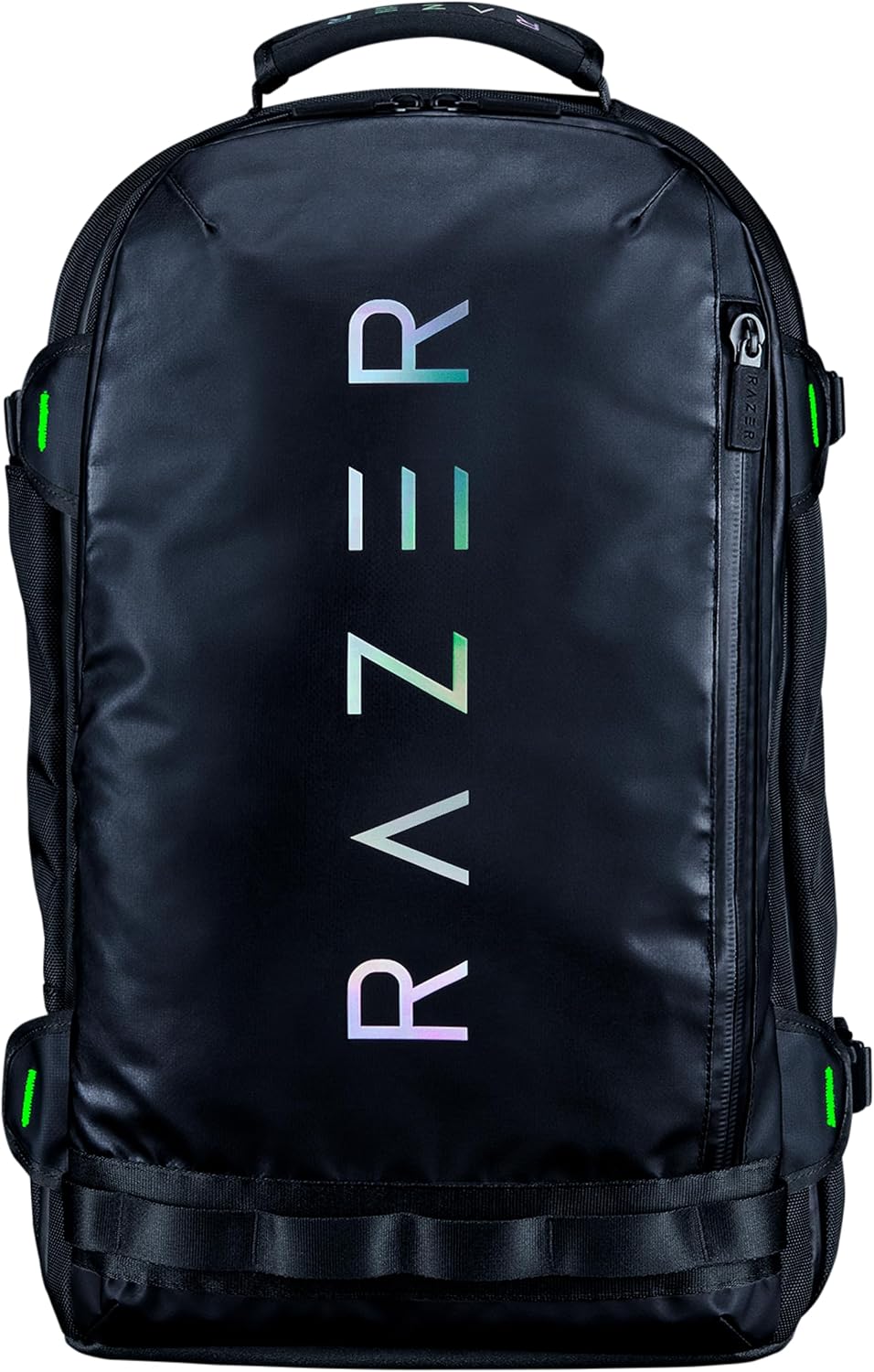 Razer Rogue V3 背包（17.3 吋）- 緊湊型旅行背包（可容納 15 吋以下筆記型電腦的隔層，耐磨，聚酯外殼）黑色/幻彩
