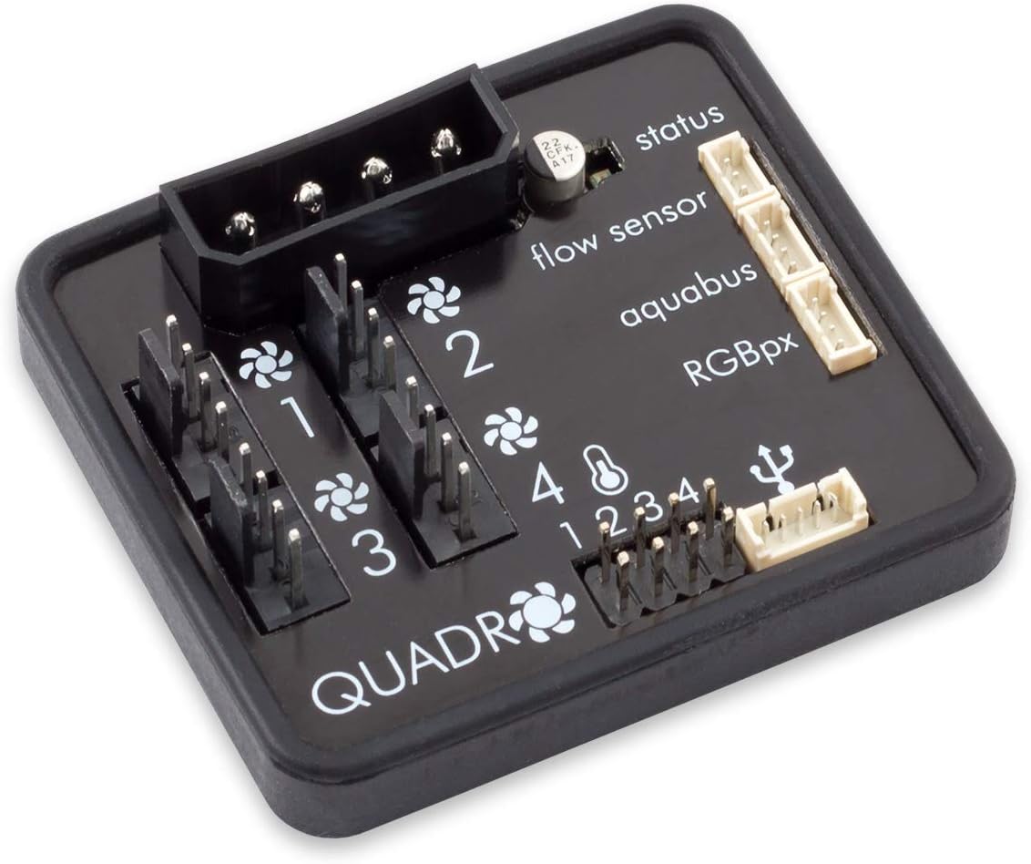 Aqua Computer 53256 風扇控制器 適用於 PWM 機殼風扇 黑色