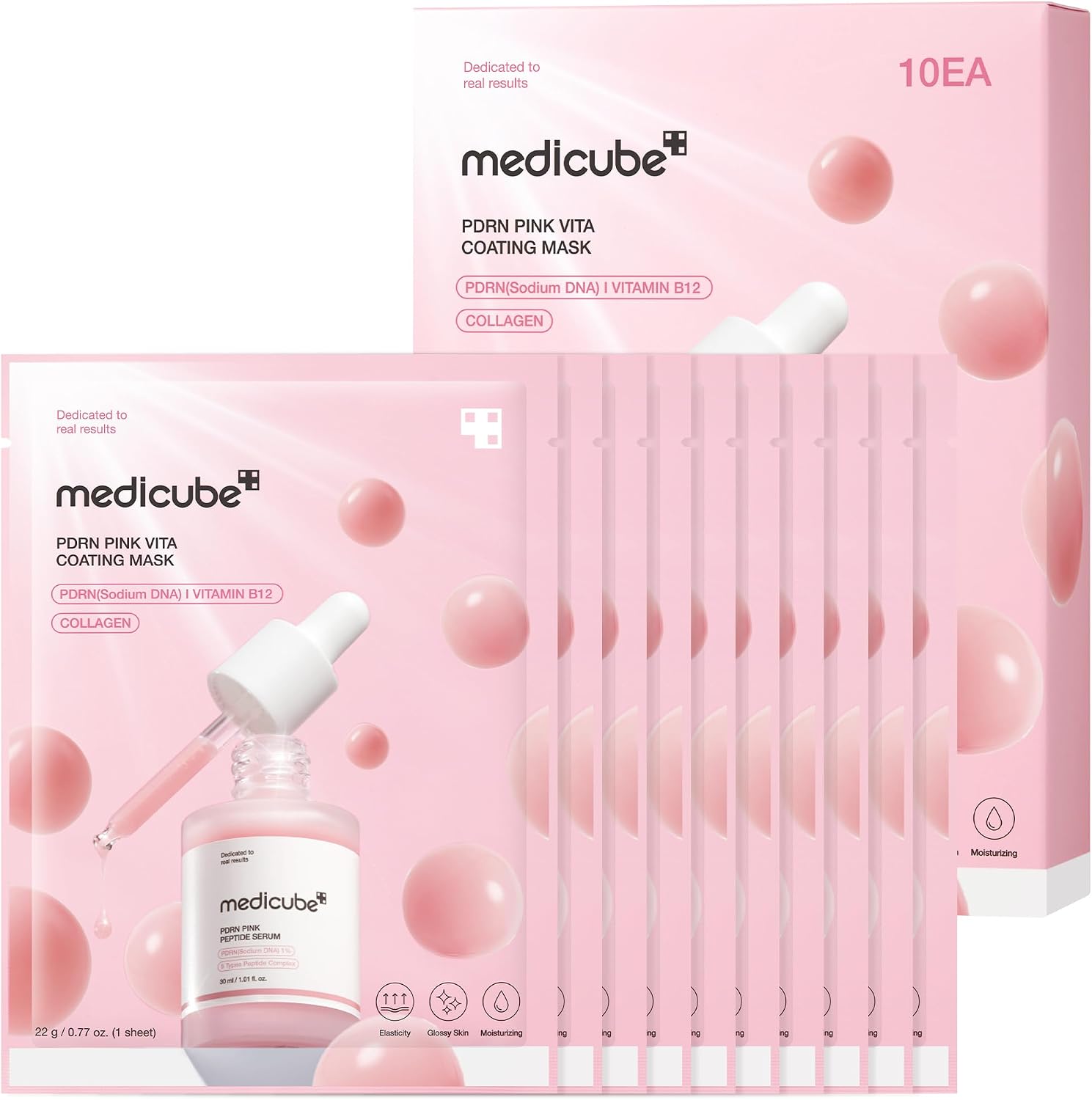 medicube 鮭魚 DNA PDRN 粉紅維生素塗層面膜 10片