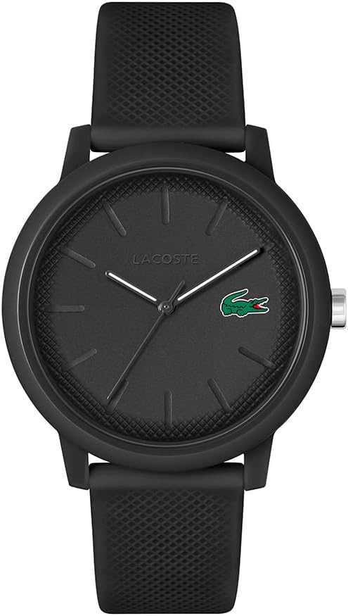 Lacoste 2011444 Lacoste.12.12 系列男士手錶附黑色矽膠/橡膠錶帶