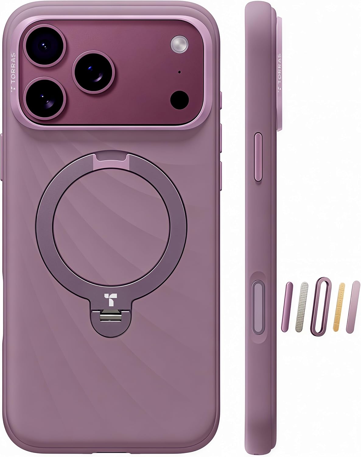 TORRAS iPhone 18 ProMax/17 ProMax用 ケース シリコン MagSafe対応 Ostand Q3 Wind バーガンディ