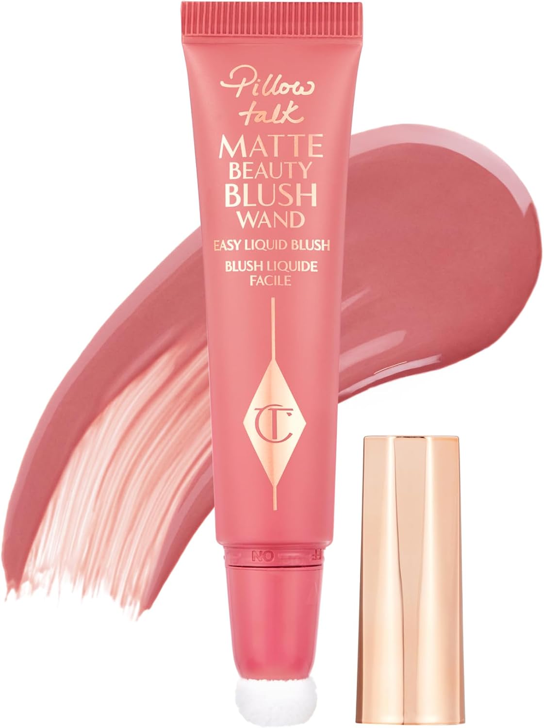 Charlotte Tilbury Pillow Talk 霧面液體腮紅棒 - 腮紅霧面腮紅，配有氣墊塗抹器 - 融入 Lumi-Blur 技術，打造光反射、柔焦效果
