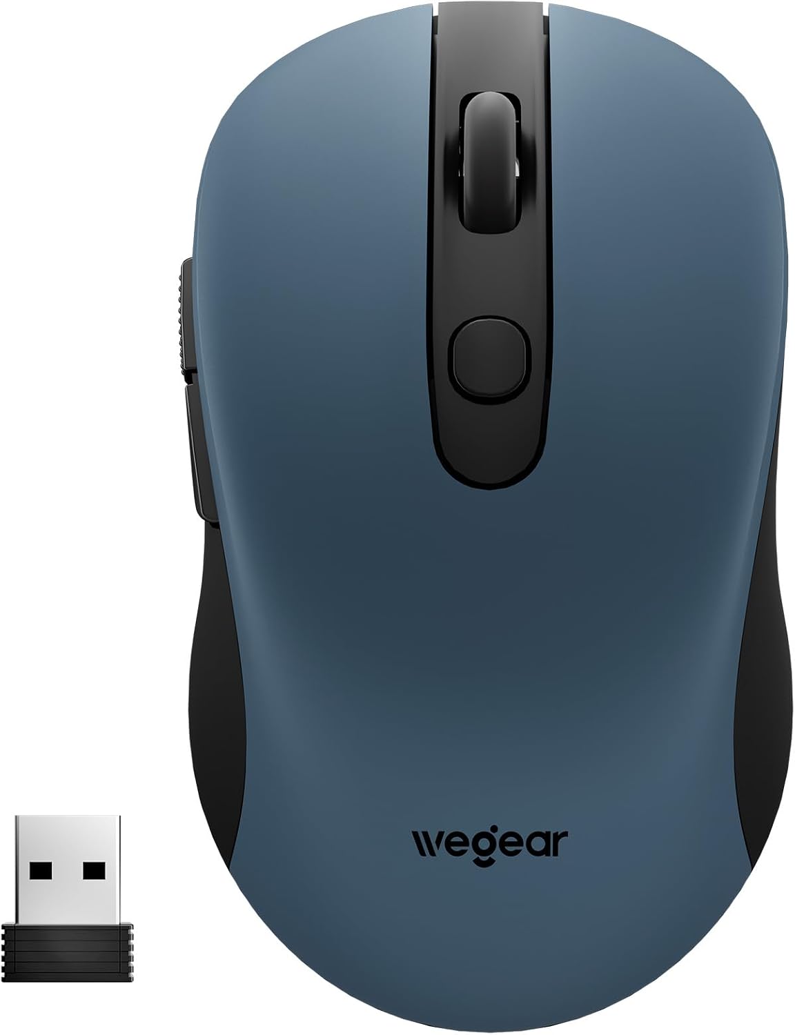 wegear USB 無線滑鼠適用於筆記型電腦 Mac，2.4GHz 無線滑鼠 - 藍色