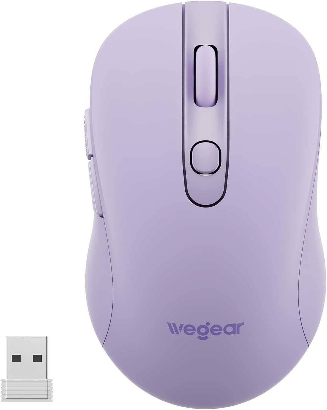 wegear USB 無線滑鼠，適用於筆記型電腦 Mac，2.4GHz 無線滑鼠 - 紫色