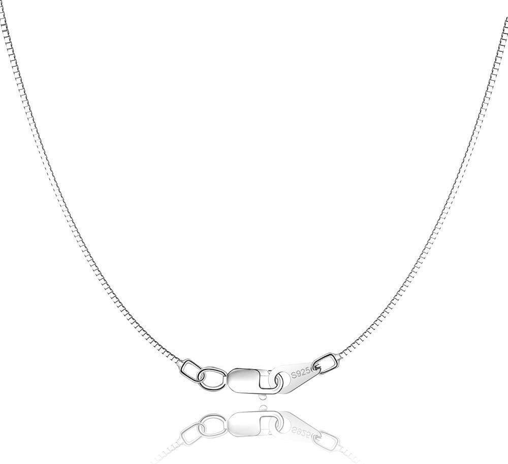 Jewlpire 18K 鍍金 925 純銀女式項鍊，0.8 毫米盒鏈龍蝦爪扣 - 超薄堅固項鍊鏈 16/18/20/22/24 英寸