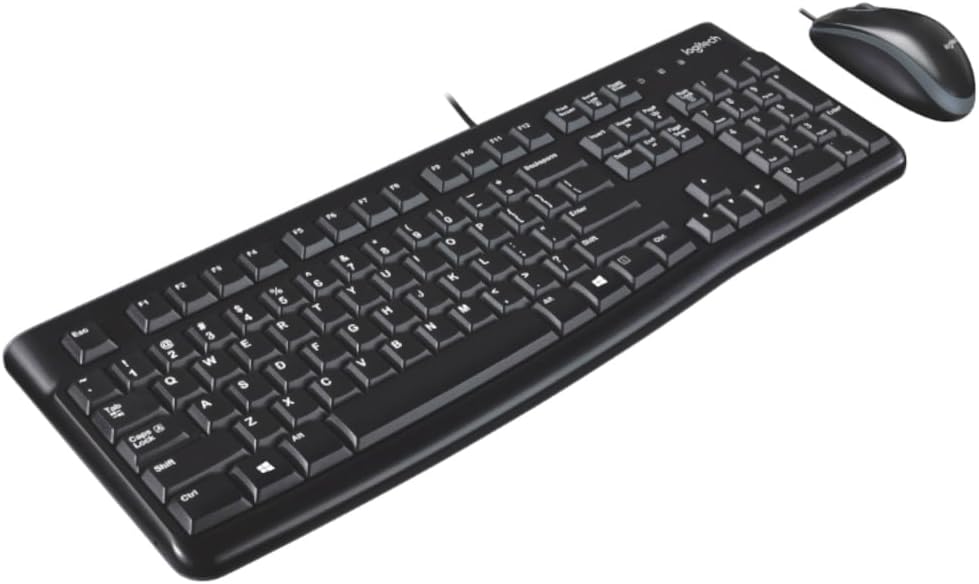 Logitech MK120 有線桌上型電腦套裝鍵盤/滑鼠 USB 黑色 LOG920002565