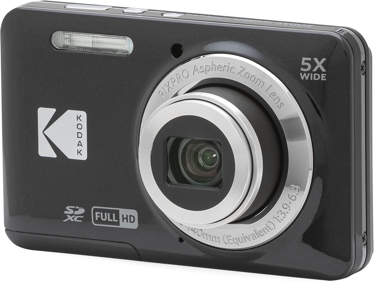 柯達 PIXPRO FZ55 16MP 輕巧數位相機，5 倍光學變焦，黑色