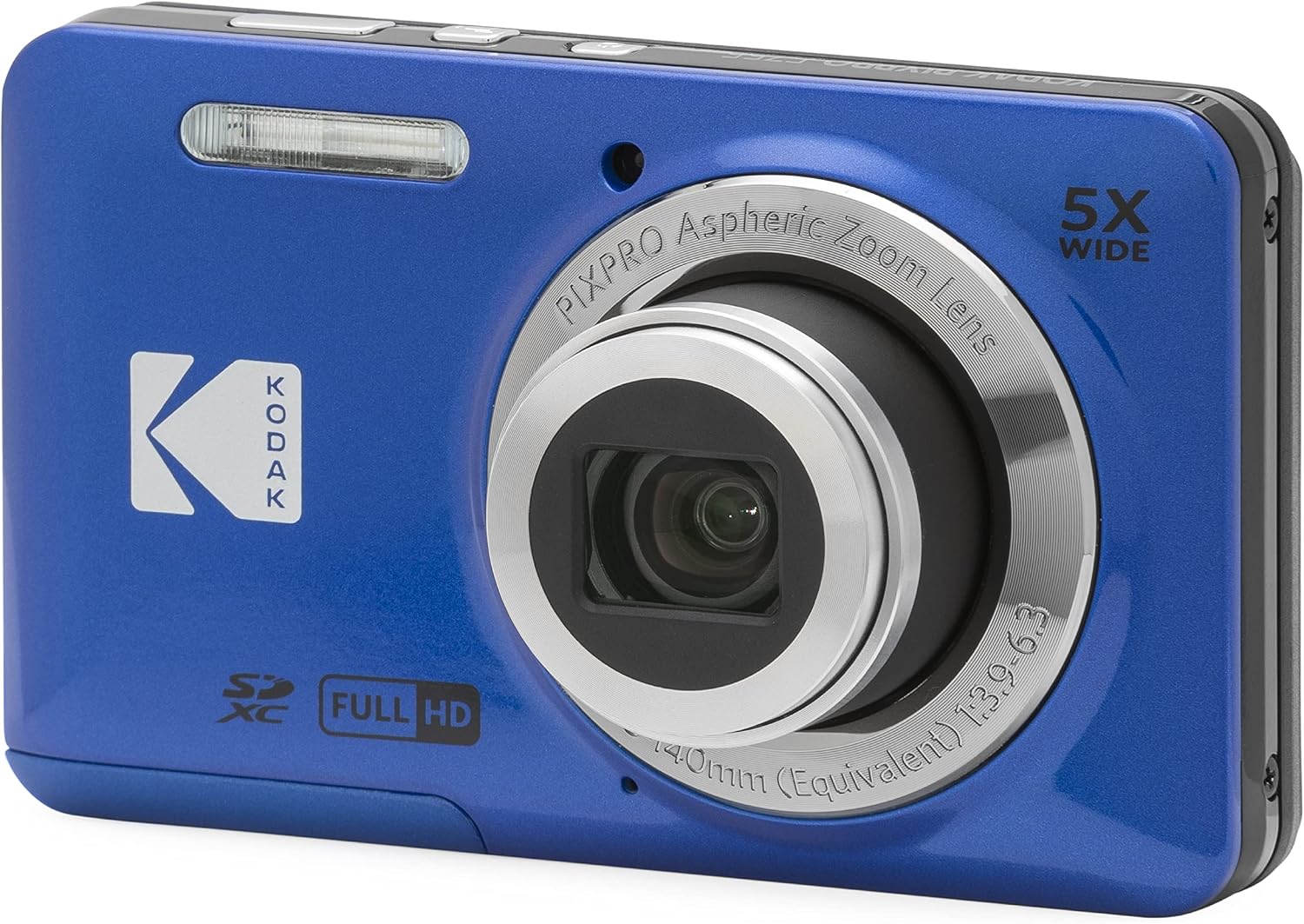 柯達 PIXPRO FZ55 16MP 輕巧數位相機，5 倍光學變焦，藍色