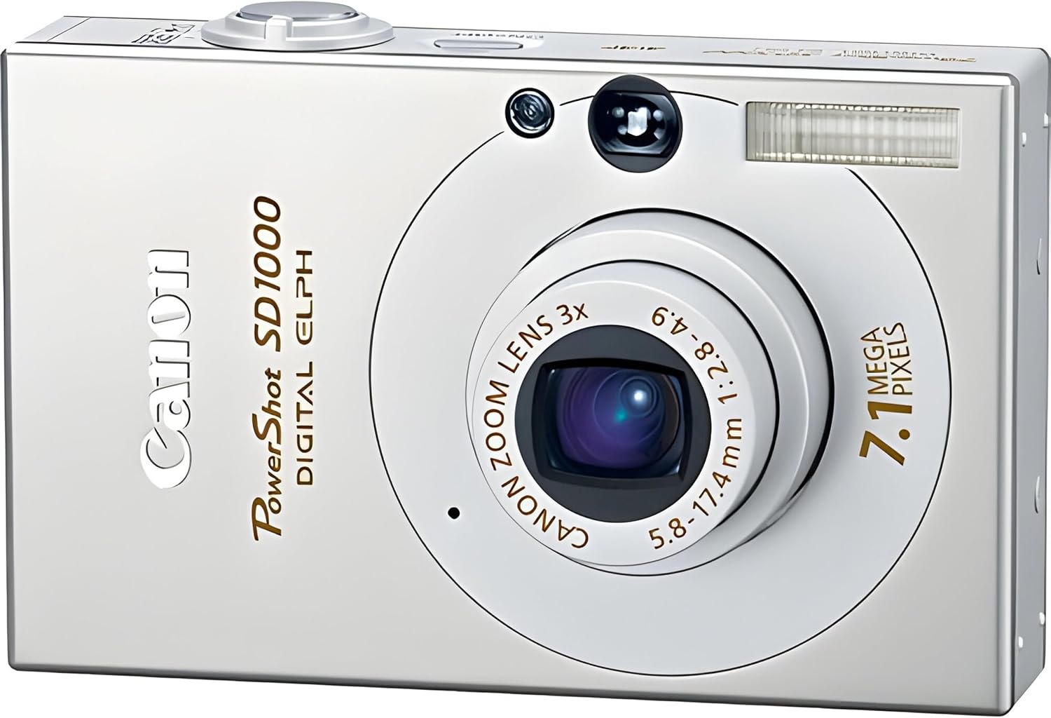 Canon PowerShot SD1000 7.1MP 數位 Elph 相機，搭配 3 倍光學變焦（銀色）（舊型號）