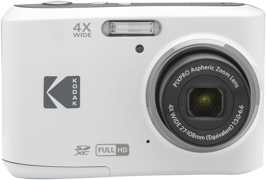 柯達 PIXPRO FZ45 16MP 輕巧數位相機，4 倍光學變焦，AA，白色