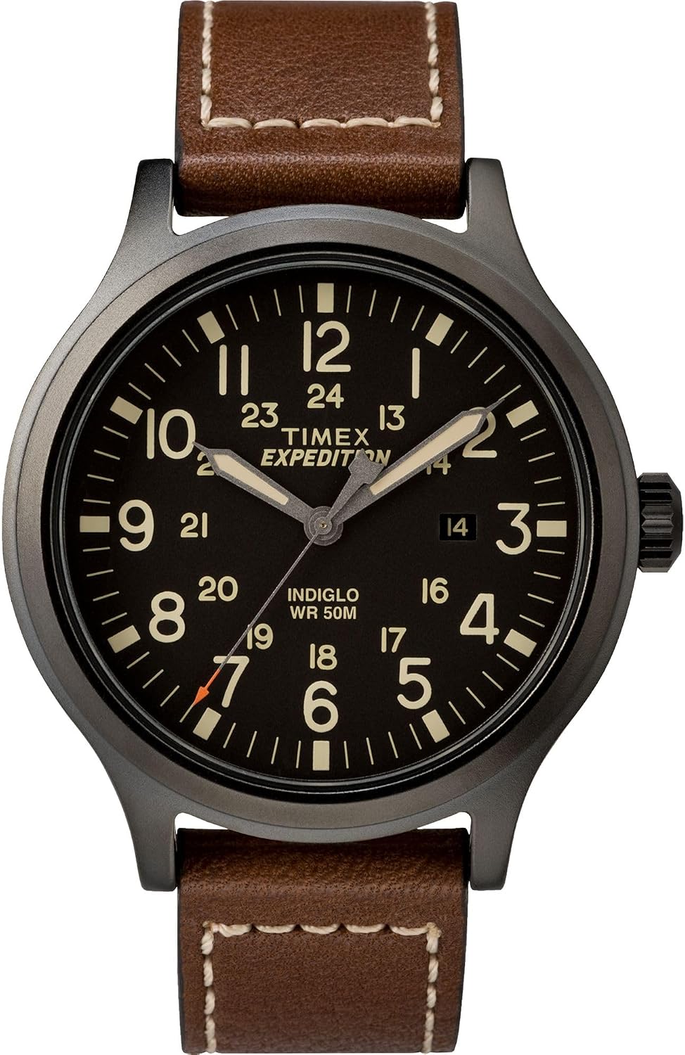 Timex Expedition Scout 40 毫米男士模擬手錶| Timex夜光指針|耐用舒適的可調式肩帶| 24 小時時間 |堅固耐用的戶外手錶| 50M防水