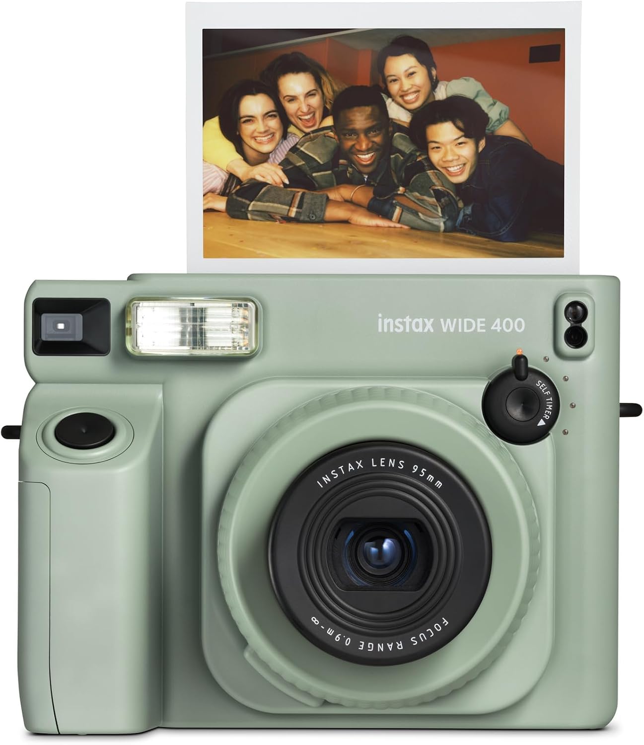 富士 instax Wide 400™ 即時相機 |模擬拍立得相機，可拍攝大型即時照片，具有自拍和自拍功能 - 復古設計，非常適合聚會、旅行和回憶 |綠色的