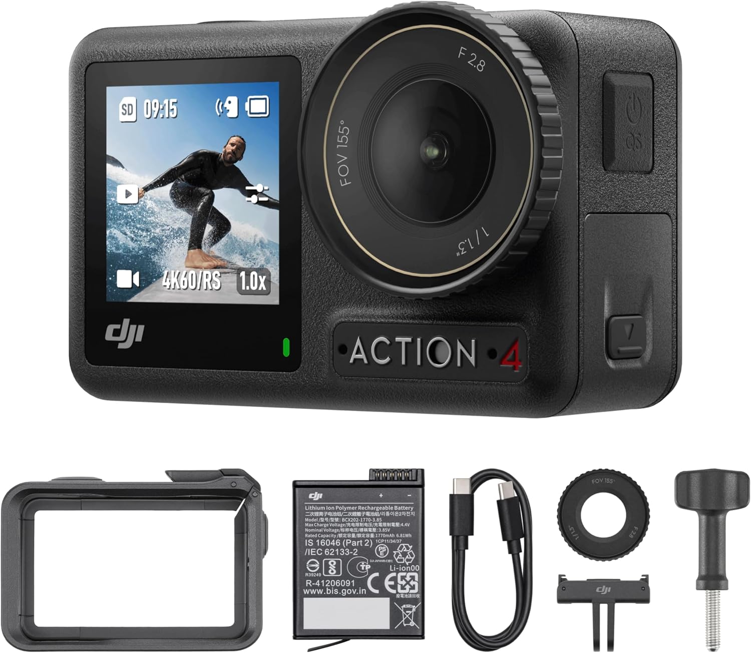 DJI Osmo Action 4 Essential Combo，防水運動相機影片部落格相機