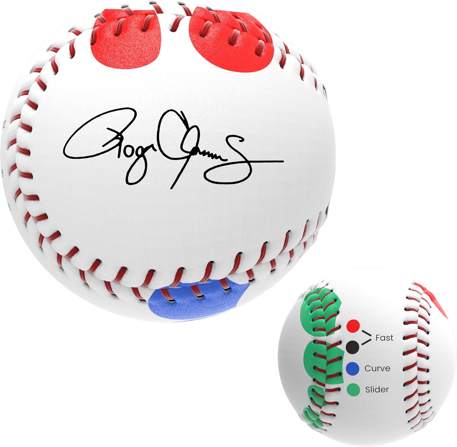 S.C. Products, Inc. 羅傑·克萊門斯 (Roger Clemens) 投球教練 |顏色編碼的手指放置標記|包含教學手冊