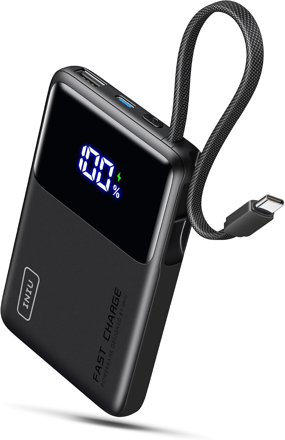 INIU 45 W 行動電源，超小型 10000 mAh，附整合式 USB-C 線