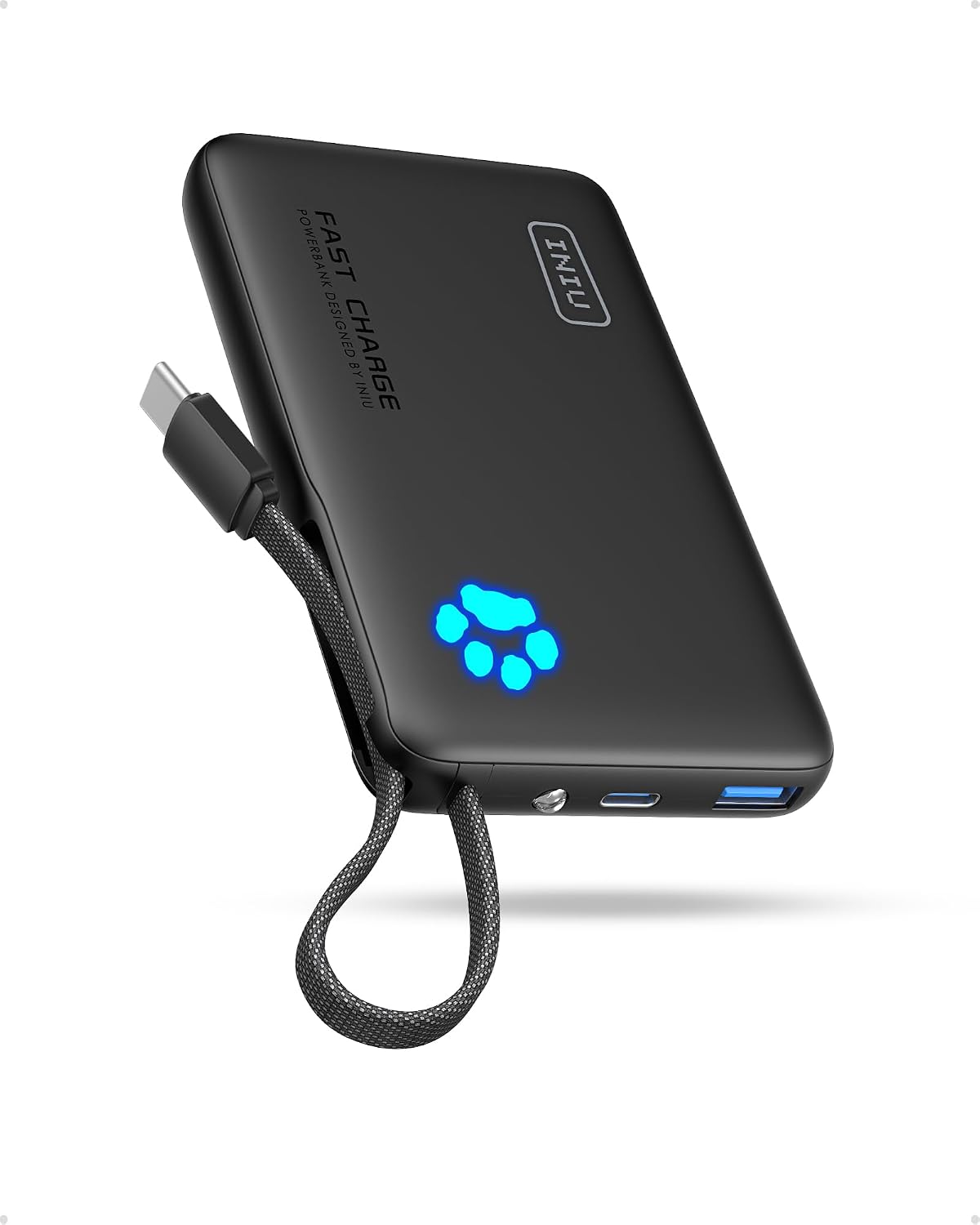 INIU 45 W 行動電源，超小型 10000 mAh，附整合式 USB-C 線